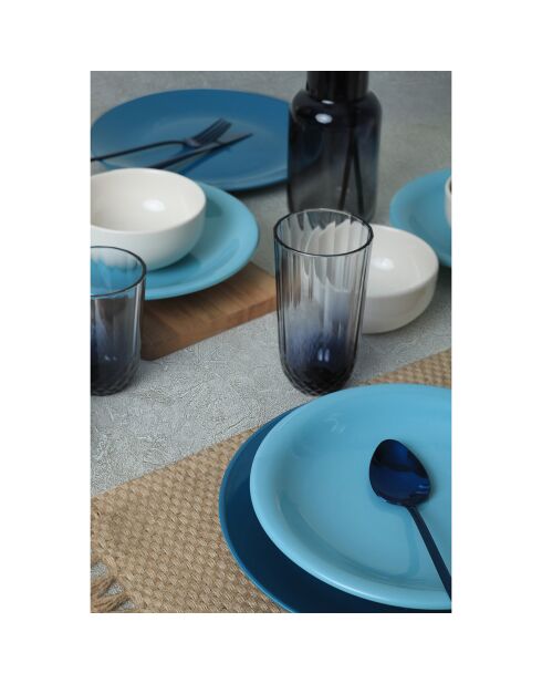 Service de table en céramique  bleu/blanc - 18 pièces
