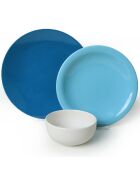 Service de table en céramique  bleu/blanc - 18 pièces