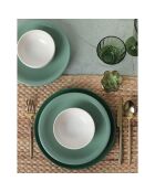 groen/witte keramische dinerset - 18 stuks