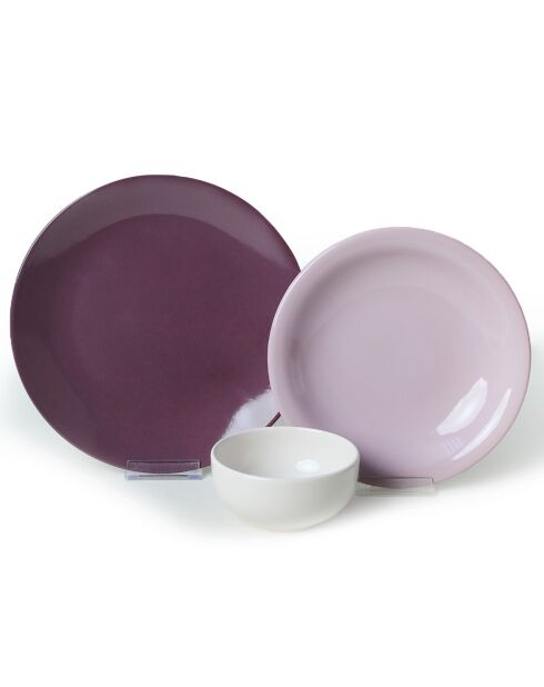 Juego de vajilla de cerámica multicolor - 18 piezas