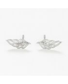 Boucles d'oreilles Feuillage Diamants 0.005 ct or blanc