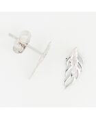 Boucles d'oreilles Feuillage Diamants 0.005 ct or blanc