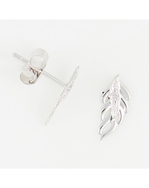 Boucles d'oreilles Feuillage Diamants 0.005 ct or blanc