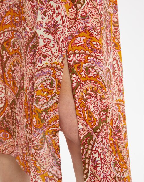 Jupe mi-longue Ruiz imprimé fantaisie multicolore