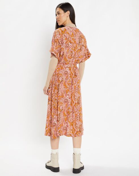 Robe fluide boutonnée Roxane imprimé fantaisie multicolore