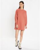 Sweat droit et long en Coton Lenny rose foncé