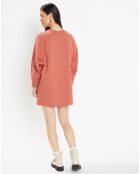 Sweat droit et long en Coton Lenny rose foncé