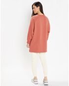 Sweat droit et long en Coton Lenny rose foncé