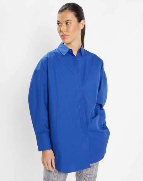 Chemise oversize en Coton Rodez bleu foncé