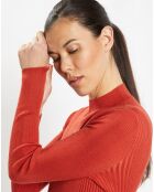 Pull en Maille stretch de fibres Ecovero® Bya rouge foncé