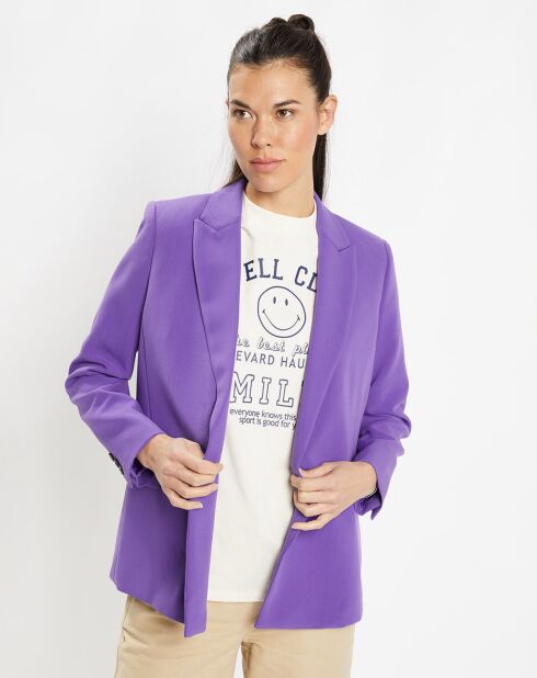 Veste blazer Rune double boutonnage violette