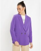 Veste blazer Rune double boutonnage violette