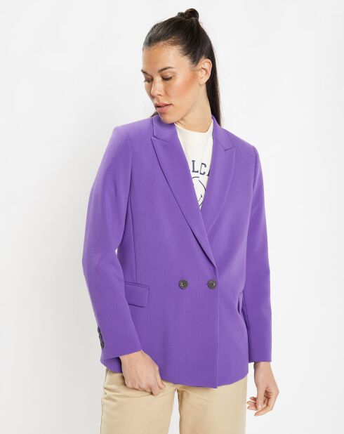 Veste blazer Rune double boutonnage violette