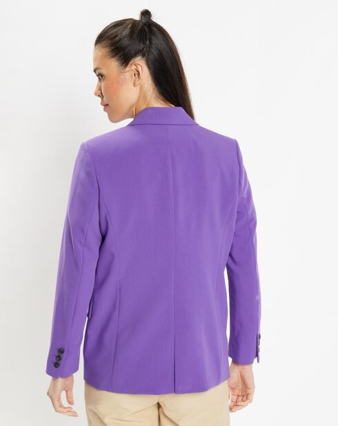 Veste blazer Rune double boutonnage violette