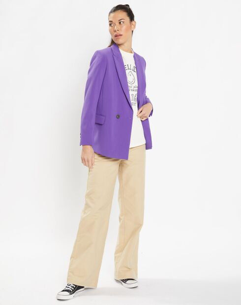 Veste blazer Rune double boutonnage violette