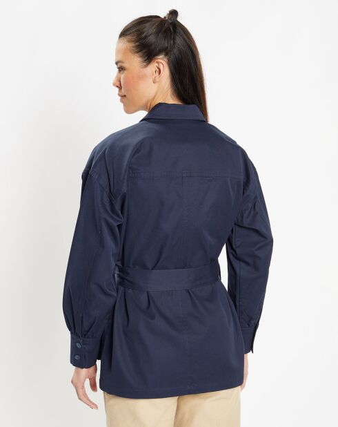 Veste Saharienne en Coton épais bleu marine