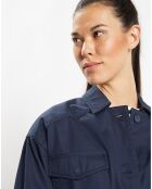 Veste Saharienne en Coton épais bleu marine