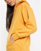 Sweat en Coton bio Raffut à capuche jaune moutarde