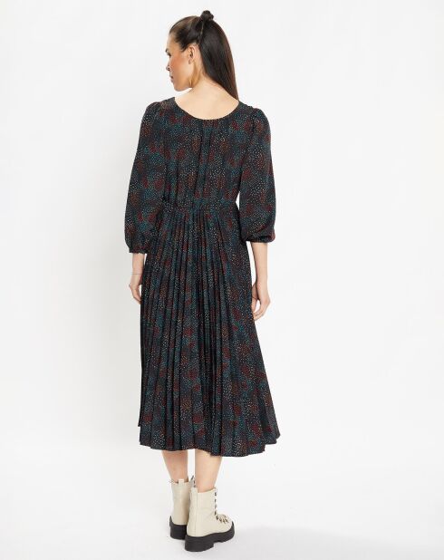 Robe longue et plissée Gaia noire