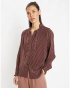 Chemise fluide col lavallière Gemma marron