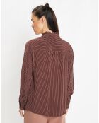 Chemise fluide col lavallière Gemma marron