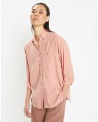 Chemise ample en Coton mélangé Paros rayée rose moyen