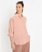 Chemise ample en Coton mélangé Paros rayée rose moyen