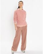 Pull en Maille pointelle mousseuse vieux rose