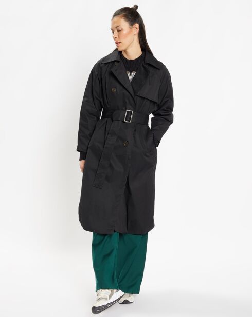 Trench long en Toile de Coton bio Chopin noir