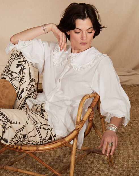Camicia Edwina con colletto bianco