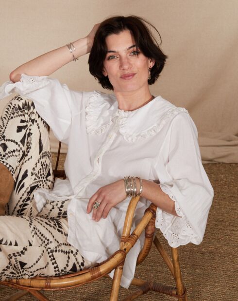 Camicia Edwina con colletto bianco