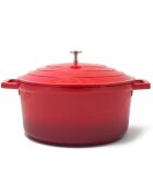 Cocotte ronde + couvercle Nuage induction rouge - 4.65L
