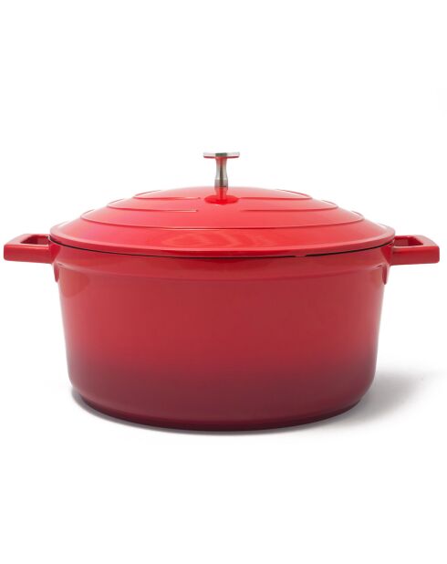 Cocotte ronde + couvercle Nuage induction rouge - 4.65L