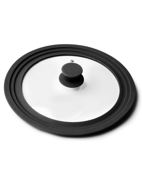 Coperchio in vetro e profilo in silicone nero - D.28/30/32 cm