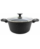 Faitout +couvercle aluminium forgé Granit Evolution induction noir - D.24 cm