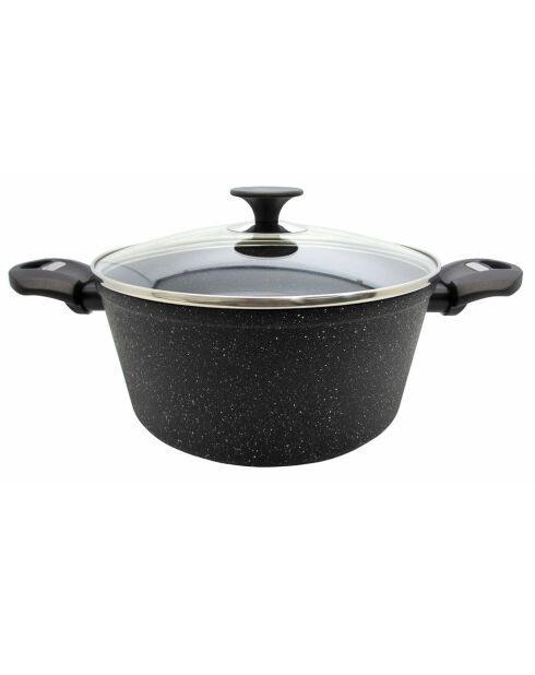 Faitout +couvercle aluminium forgé Granit Evolution induction noir - D.24 cm