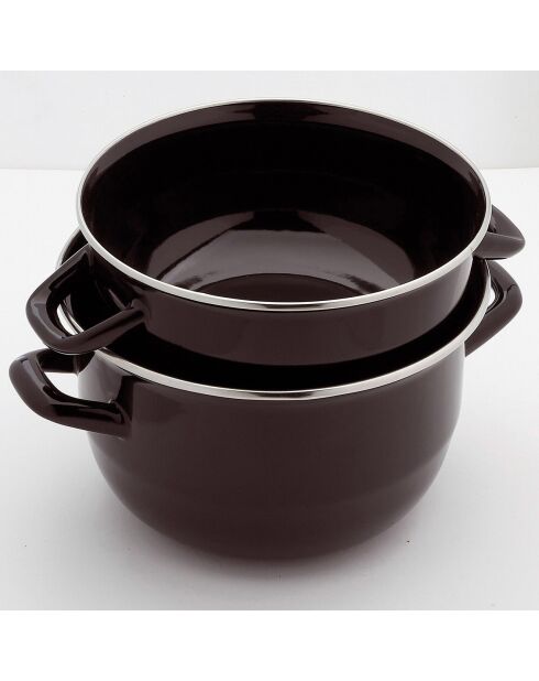 Marmite à moules émail sans marquage noire - 33x26x22 cm