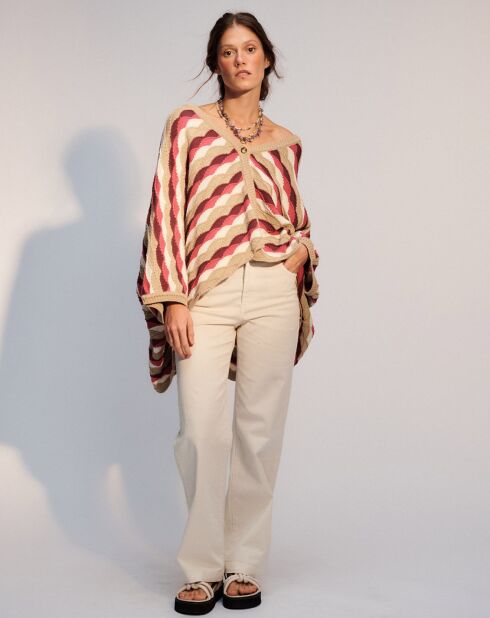 Gilet Arielle rosa/beige
