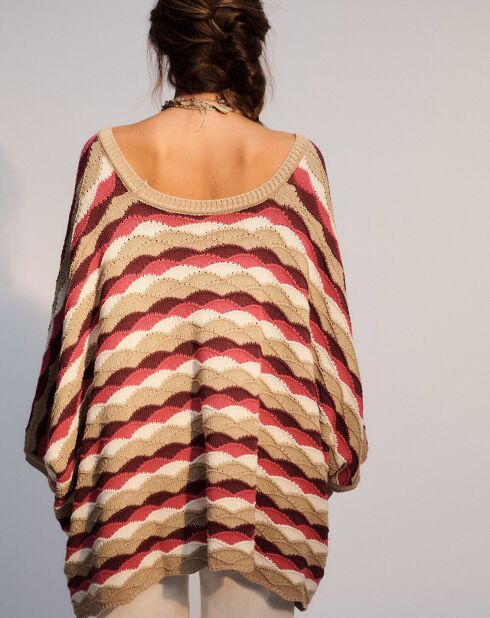 Gilet Arielle rosa/beige