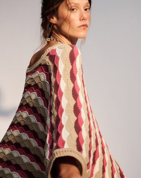 Gilet Arielle rosa/beige