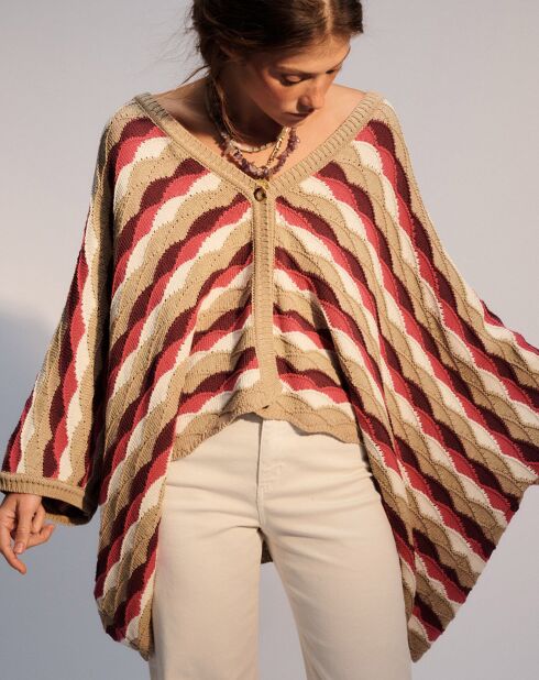 Gilet Arielle rosa/beige