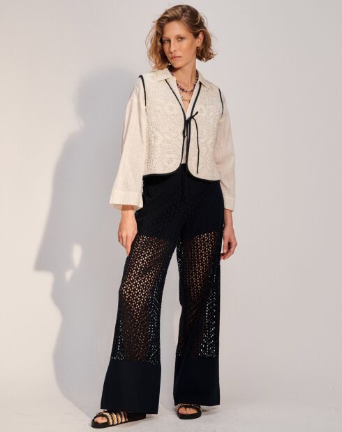 Pantalon large Cecilia carbone