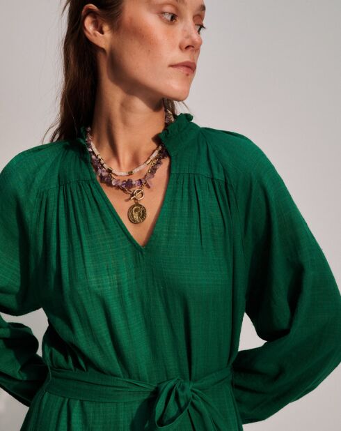 Robe à volants Olivia verte