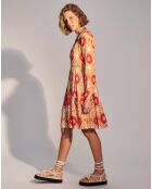 Robe à volants Alejandra orange