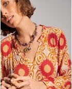 Robe à volants Alejandra orange