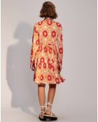 Robe à volants Alejandra orange