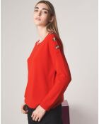 Pull 100% Laine Merinos Col rond Florence orange