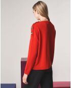 Pull 100% Laine Merinos Col rond Florence orange