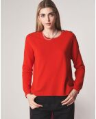 Pull 100% Laine Merinos Col rond Florence orange