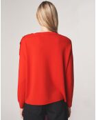 Pull 100% Laine Merinos Col rond Florence orange